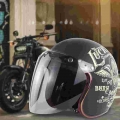 3-snap Bubble Shield Visor Open Face Helmet Visor With Colorful Helmet Face Lens For Motorcycle Riding - Helmets - Ebikpro.