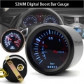 SALE Universal 52mm Bar Blue Led Light Pressure Turbo Boost Gauge Meter DC 12V Car Accessories Wholesale Quick delivery New Hot|