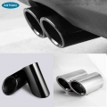 2pcs/set Stainless Steel Car Exhaust Muffler Tip Pipes Covers For Audi Vw Volkswagen - Mufflers - ebikpro.com