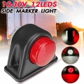12V 24V Car Truck 12 LED Side Marker Light Double Side Indicator Lamps Signal for Trailer Lorry Van Caravan RV|Truck Light Syste
