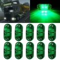 10pcs Green LED Side Marker Light Blinker For Truck Trailer Van Waterproof 12V 24V 66 X 28 X 18mm|Truck Light System| - Offic