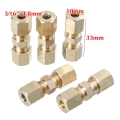 5pcs Brass Brake Line Union Fittings Straight Reducer Compression Kits Connector 3/16" Od Hydraulic Brake Lines Pipe 33 X 1