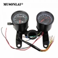 Universal Motorcycle Speedometer Odometer Gauge 0~160km/h 13000 RPM LED Backlight Tachometer Set Black Silver Instrument|odomete