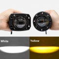 3 Inch 8d Led Lens Work Light 40w Dual Color Fog Lamp Embedded Ellipse Driving Beam Square Round For Off Road 4wd Truck Suv Atv
