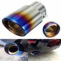 2.5'' Universal Inlet Grilled Blue Car Stainless Steel Exhaust Muffler Tip Pipe|Exhaust Manifolds| - ebikpro.com