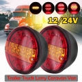 2x 20LED Universial Car Tail Trailer Lights Truck Caravan Taillight Rear Brake Stop Indicate Turn Signal Lamp Round led 12V/24V|