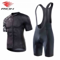 RION 2021 Summer Cycling Jersey Set Men's Cycling Bib Shorts Quick Dry Clothes Men Breathable Team Bike Racing Sport T Shirt