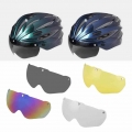 Cycling Helmet Glasses Visor Mountain Road Bike Helmet Goggles Replacement Magnetic Anti UV Lens|Bicycle Helmet| - Officematic