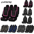 Carnong Car Seat Cover Universal Full Set Front Flat Stretch Fabric Anti Hot Cool Pet Screw Taxi Automobile Interior Accessories