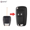 KEYYOU Replacement Key Shell For Chevrolet Epica Lova 2 Buttons Flip Folding Modified Remote Car Key Case Cover With HU100 Blade