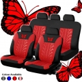 Car Seat Cover Set Butterfly PU Leather Tire Track Auto Seat Protector Universal for Outdoor Personal Car Accessories|Automobile