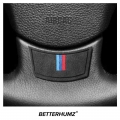 Betterhumz For BMW E60 E61 Alcantara Car Steering Wheel Trim Sticker M Performance Badges Auto Decoration Interior Accessories