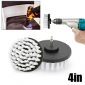4 Inch White Soft Brush Attachment For Cleaning Carpet Leather Carpet Glass Car Tires Electric Round Cleaning Brush|Sponges, Cl