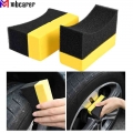 U Shape Car Wash Tire Wax Polishing Compound Sponge Corner Wipe Clear ARC Edge Sponge Tyre Brush Car Waxing Cleaning Sponge|Spon