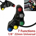 7/8" Universal Motorcycle Bike Handlebar Grip Horn Turn Signal Switch Control ABS 7 Button 22 mm ATVs Scooters Motorcycle S