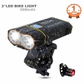 6000LM Bicycle Light 2x XML L2 LED Bike Light With USB Rechargeable Battery Cycling Front Light +Handlebar Mount|cycling light|b