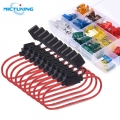 Mictuning Car Truck 120pcs Blade Fuses Standard Fuse Assortment Kit Universal With 10pcs 14 Awg Inline Fuse Holder & Fuse Pu