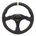 Classic 13inch 14inch Genuine Leather Racing Sport Flat Steering Wheel