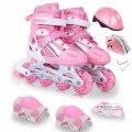 skates children's adjustable single sparkling roller skates full set of protective gear helmets for beginners skate shoes|Sk