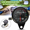 Universal LED Motorcycle Speedometer Odometer Gauge Scooter Backlit Dual Speed Meter Moto Night Readable Speed Instrument|Instru