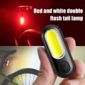 COB LED Bicycle Lamp USB Rechargeable 5 Modes Red White MTB Road Bike Taillight Safety Helmet Warning Light Cycling Equipment|Bi