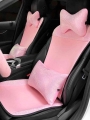 Pink Rhinestones Plush Four Seasons Universal Car Seat Cushion Cover Car Interior Accessories - Automobiles Seat Covers - Office