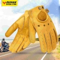 Motorcycle Gloves Genuine Leather Men Retro Guantes Half Finger Full Finger Moto Gloves Motorbike Biker Riding Gloves - Gloves -