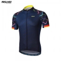 ARSUXEO Men Short Sleeves Cycling Jersey Quick Dry MTB Jersey Mountain Bicycle Shirts Road Bike Clothing Reflective Zipper Z84|C