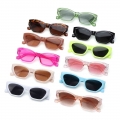 New Square Wide Frame Small Rectangle Sunglasses Female Shades Vintage Eyewear Uv400 Candy Color Cycling Girls Boys Sun Glasses
