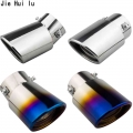Universal Car Exhaust Muffler Tip Round Stainless Steel Pipe Chrome Tail Muffler Exhaust Tip Pipe Silver Car Accessories|Muffler
