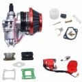 47CC 49CC Carburetor With 44mm Air Filter Red Blue Silver And Gasket Ignition Coil For Mini Moto Dirt Pocket Bike ATV Quad|Carbu