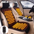 12v Car Heated Seat Cushion Universal Fit For 5/7seats Chair Covers Automobiles Seat Cushions Winter Warm Plush With Controller