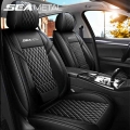 Seametal Premium Car Seat Cover Pu Leather Waterproof Vehicle Seat Cushion Universal 5-seat Automotive Chair Protector Soft Pad