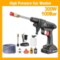 300w 100bar Wireless High Pressure Car Wash Washer Gun 30000mah Foam Generator Water Gun Spray Cleaner Car Washing Machine - Wat