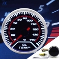 Universal 52mm 2" Oil Temp Temperature Gauge 40~140℃ Illuminated Red Needle Indicator Digital Pointer W/sensor 1/8 Npt Car