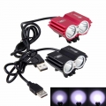 Waterproof USB Bike Light 8000LM 2 X T6 LED Front Bicycle Headlight Dual Lamps for Cycling No Battery