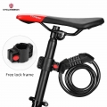 CyclingBOX Bike Bicycle Lock 5 Digit Password Steel Cable Fixed Portable Anti Theft Scooter Electric E Bike Cycling Chain Lock|B