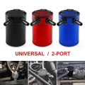 Universal Compact Baffled 2-port Aluminum Oil Catch Can Reservoir Tank Oil Catch Can Fuel Tank Parts Two Hole Breathable Kettle