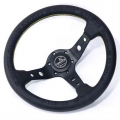 Vertex King 330mm Jdm Racing Black Genuine Leather Drift Steering Wheel