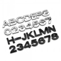 H1.6cm 3d Metal Car Sticker Alphabet Sliver Badge Chrome Letter Number Logo Emblem Automobiles Diy Accessories Exterior Decor