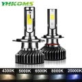 Yhkoms 2 Pcs 80w 14000lm H4 H7 Led Car Headlight H1 H8 H9 H11 4300k 5000k 8000k 25000k Auto Fog Light 12v Mini Size Led Lamp - C
