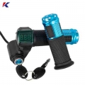 Universal Electric Bike Throttle With Lcd Display Indicator Gas Handle Throttle For 12v-96v Twist Throttle E Motocycle Bicycle -