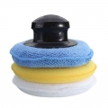 3+1 High Density Polishing Waxing Sponge Set Microfiber Anti Scratch Car Care Cleaning Polishing Sponge With Handle Waxing Pad|P