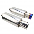 Car Exhaust Systems Tail Pipe Muffler Universal Stainless Mufflers Large Size Interface 63mm 76mm Ses Bombası|Muffl