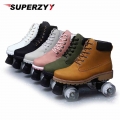 2021 Hot Summer Roller Skates Woman Man Kids Shoes Double Row Rollers On 4 Wheels Flash 6 Colors Patines Sliding Quad Sneakers|S