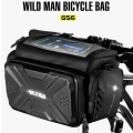 WILD MAN Waterproof Bicycle Bag Front Tube Frame Bike Handlebar Camera Pouch Biking Portable Dustproof Cycling Parts|Bicycle Bag