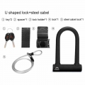 UL319A Bike U Lock Steel Security Cable U Lock Set with Key Anti theft Bicycle Lock for Cycling MTB Road Bike Scooter|Bicycle Lo