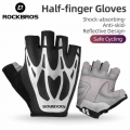 ROCKBROS Bicycle Gloves MTB Road Shockproof Outdoor Sport Fitness Summer Autumn Half Finger Reflective Cycling Men Women Gloves|