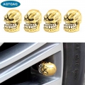 4Pcs/Set Universal Skull Car Auto Wheel Tire Valve Stem Caps Dust Covers Modified Tire Valve Cap for Car, Motorcycle and Bicycle