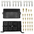 Universal DC 12V Car Truck Boat 6 Way Relay+ 6 Slot Blade Fuse Box Automobile Vehicle Fuse Holder Block With Terminals Hot Sale|
